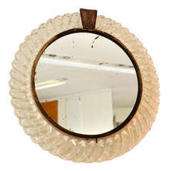Wall mirror by Flavio Poli for Seguso Vetri D'Arte, Murano Italy